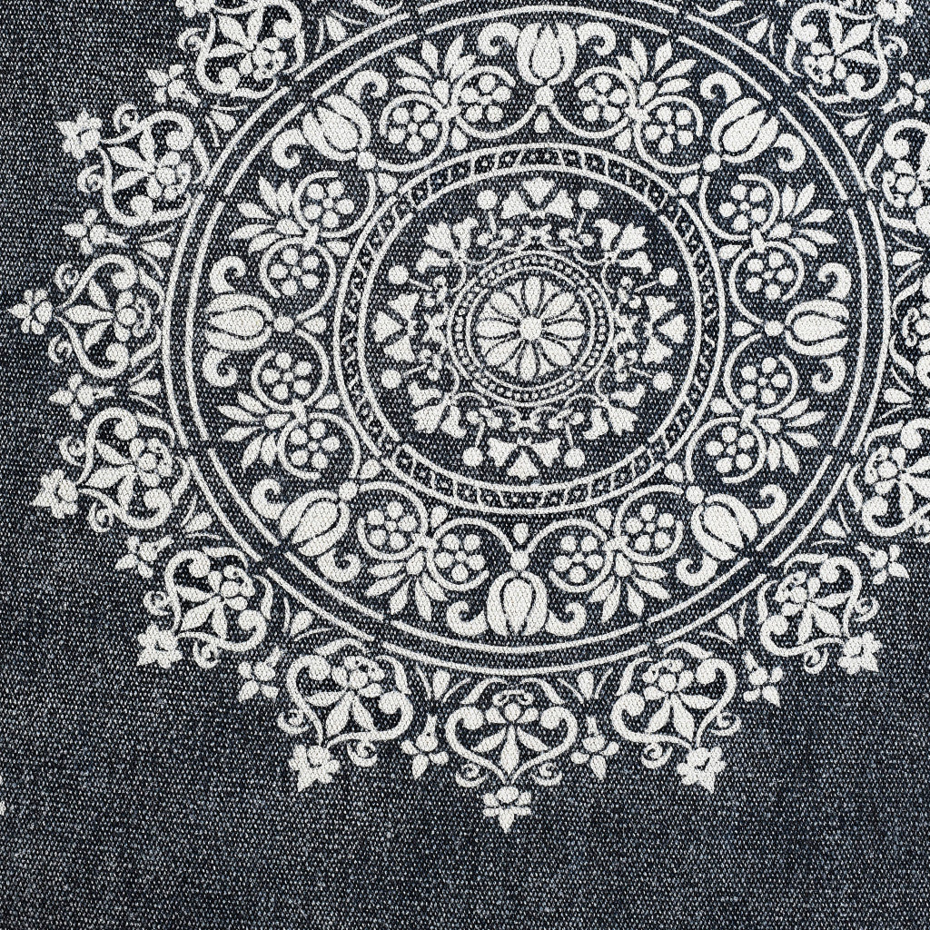 24" X 36" Stonewashed Blue Medallion Pillow Style Pet Bed With Removable Cover