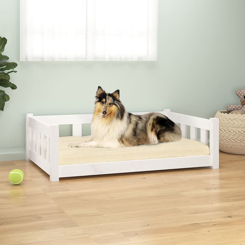 vidaXL Dog Bed Rectangular Modern Wooden Dog Couch Pet Bed Solid Wood Pine